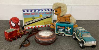 Electric Train Set, Clock, Toys And More