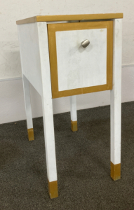 White And Gold Side Table