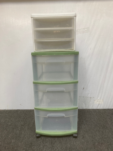 (2) Sterilite 3-Drawer Storage Containers