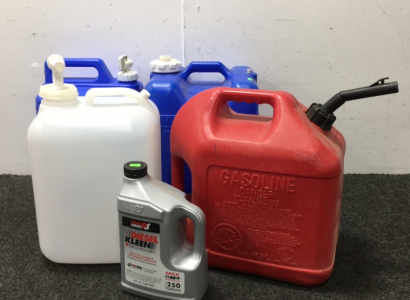 (3) Water Jugs, a Gasoline Jug and More