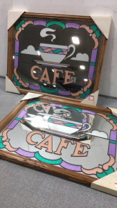 (2) Cafe Sign Mirrors