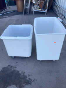 (2) Plastic Rolling Storage Bins