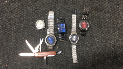 (5) watches and a multi tool