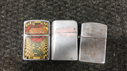 (3) Replica Zippo Lighters