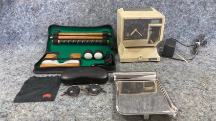 Mini Golf Club Set- Ray Band Case-Old Clock Turns On