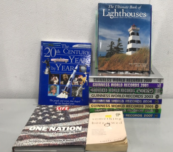 (8) Guinness World Records Books. Years 2000 to 2007. The 20th Century Year by Year, Life “One Nation” America Remembers September 11th 2001 + others