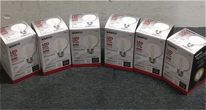 (6) New Satco G25 Globe led Filiment Light bulbs