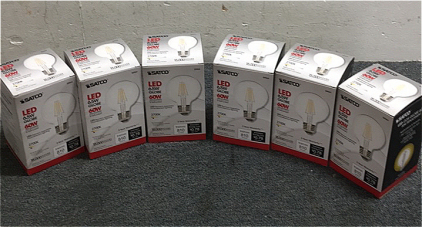 (6) New Satco G25 Globe led Filiment Light bulbs
