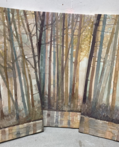 (3) Canvas Paintings Of Trees