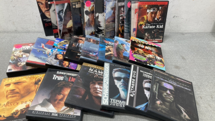 DVDs including (3) Terminators, Tears of the Sun, The Karate Kid and more