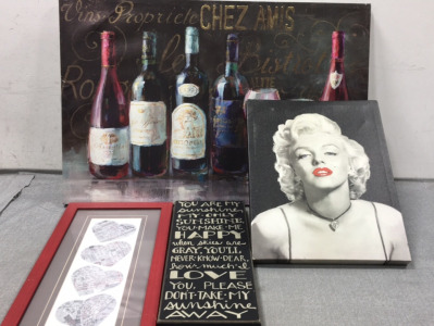 Wine Canvas Print, Marilyn Monroe Canvas Print, NYC Street Hearts, &ldquo;You Are My Sunshine&rdquo; Wood Sign