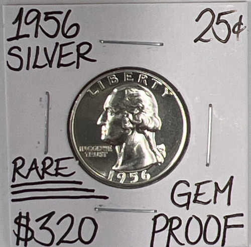 1956 RARE GEM PROOF SILVER QUARTER