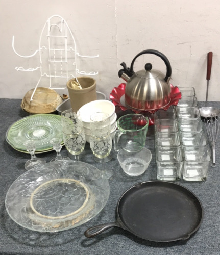 Cast Iron Griddle, Cake Plates, Candle Holders, Wine Glasses, Bowls, More