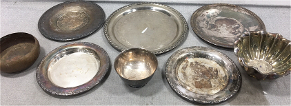 (5) Silver Platters, (3) Silver Decorative Bowls