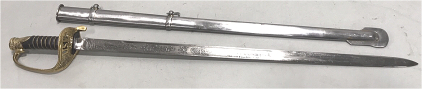 Sword. Model 1850 Union Officers w/ Etched Blade And Scabbard