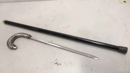 Bird Head Handled Sword Cane. Blade Can Be Removed To Comply With Local Laws