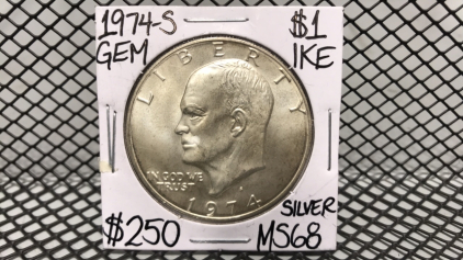 1974-S Silver Dollar Coin IKe MS68