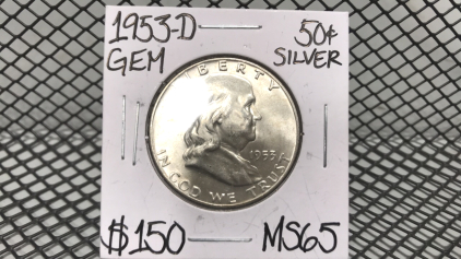 1953-D Silver Half Dollar MS65