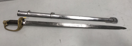 Sword. French Import Model 1850 Union Officers w/ etched blade and Scabbard