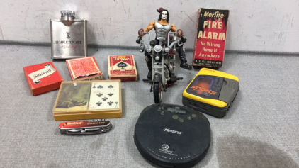 Playing Cards, Action Figure, Flask, Fire Alarm, CD and Tape Walkmans, Pocket Knife