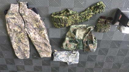 Camoflauge Clothes for Hunting and Propane Heather/Lantern