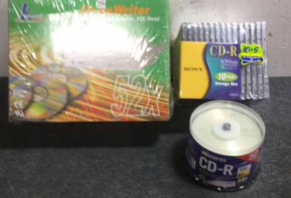(1) Hypermedia Cd-Rewriter (50) Memorex Cd-R Discs (1) 15-Pack Sony Cd-R Discs With Cases