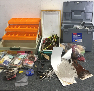 Large Lot Of Fly Tying Fishing Supplies