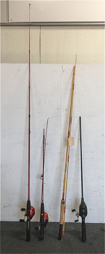 (1) Berkeley Millennium Fishing Rod And Reel (1) Eagle Claw Denco Super IV Fishing Rod (2) Shakespeare Fishing Rod And Reel Combos