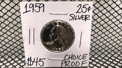 1959 Silver Quarter Dollar Choice Proof