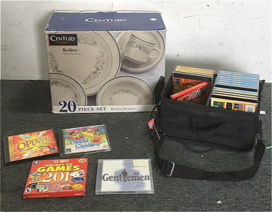(10) Sealed Chutes and Ladders Pc Games (10) Sealed Operation Pc Games (2) Galaxy Of Games 201 pc Games (1) Century USA &ldquo;Kelley&rdquo; 20-piece Stoneware Set