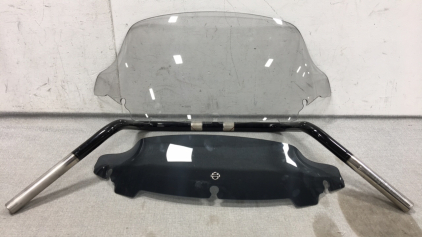 (2) Harley Davidson Windshields, Harley Davidson Handlebars