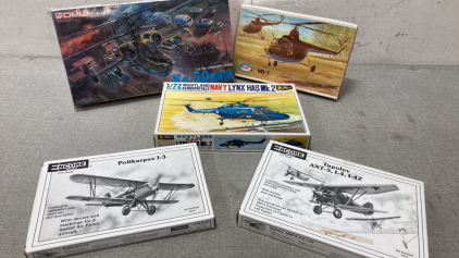Model Aircrafts Including the Polikarpov I-3 and others