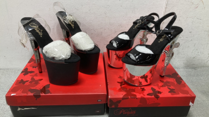 (2) Pair Pleaser Brand Size 6- Platform Heals