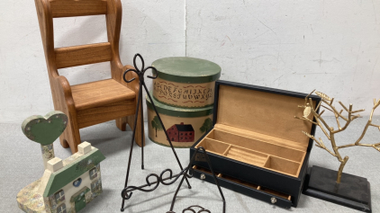 Jewelry Case, Picture Stands And More