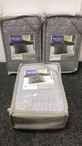 (3) grey euro shams for a bed
