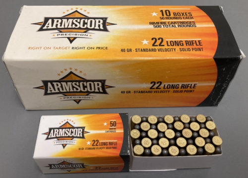 (500)rnds Armscor .22lr Ammo