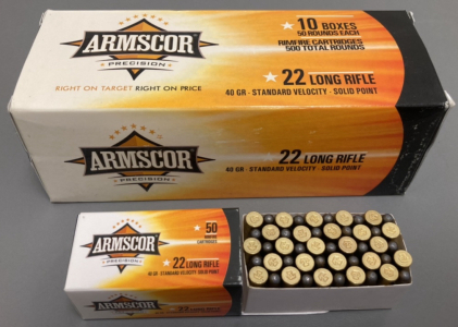 (500)rnds Armscor .22lr Ammo