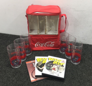 Coca-cola cups w/cooler & Betty Boop dvds