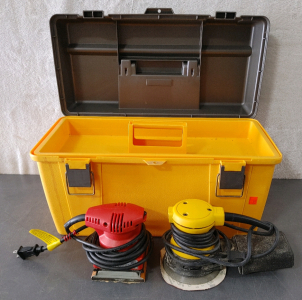 New Clean Toolbox, Milwaukee Finishing Sander, & DeWalt Sander