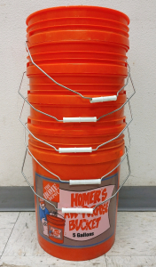 (5) Like New Home Depot Buckets