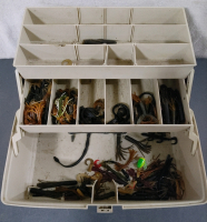 Red And Tan Tackle Box with Lures