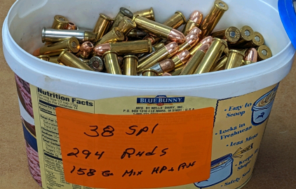 (294)rnds Assorted .38spl Ammo