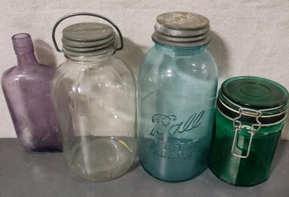 Antique Glass Mason Jars/Bottles