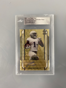 2021 Leaf Metal Draft Autographed “Pooka Williams Jr.” Collectors Card