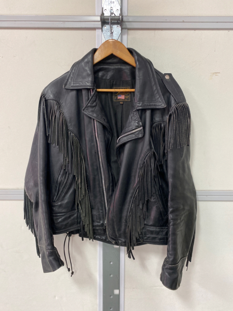 Vanson Leathers Size 42 Leather Jacket with Fringe Accents