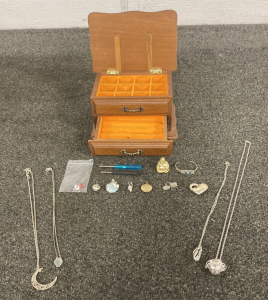 Jewelry Box and Assorted Jewelry