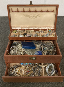 Jewelry Box With Assorted Costume Jewelry