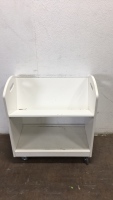 White Rolling Cart W/ Shelf