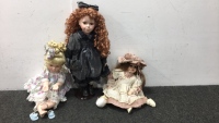 (3) Porcelain Dolls