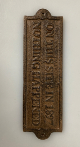 9&rdquo;x 3&rdquo; Cast Iron Sign